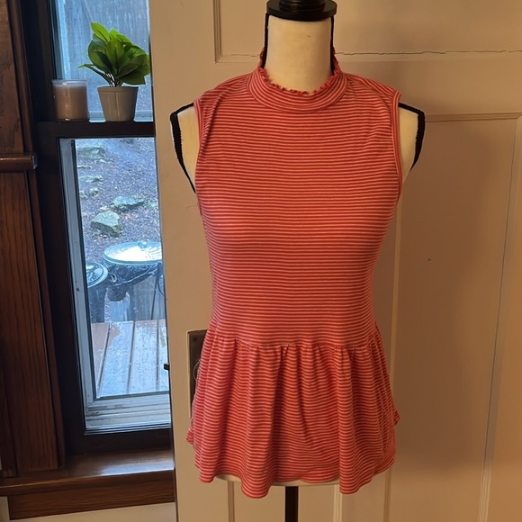 ANTHROPOLOGIE t.la Striped Mock Neck Tank Top Size Small - Picture 2 of 7